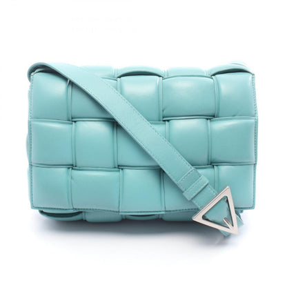 Bottega Veneta Shoulder Bag Padded Cassette Intrecciato Light Blue Leather Maxi