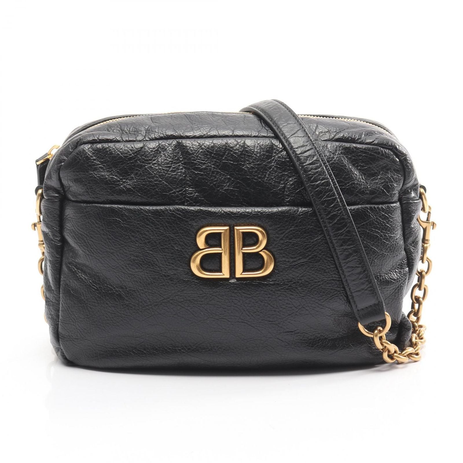 Balenciaga Shoulder Bag Monaco Black Leather Small