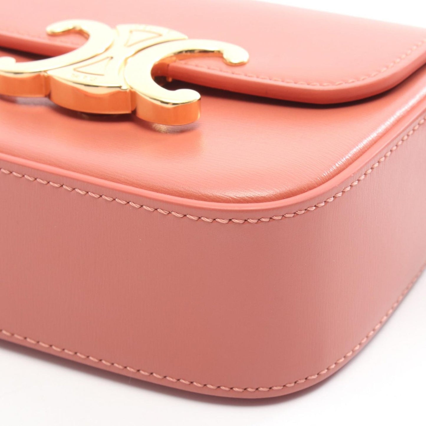 Celine Shoulder Bag Mini Claude Mauve Pink Leather Triomphe — view 5