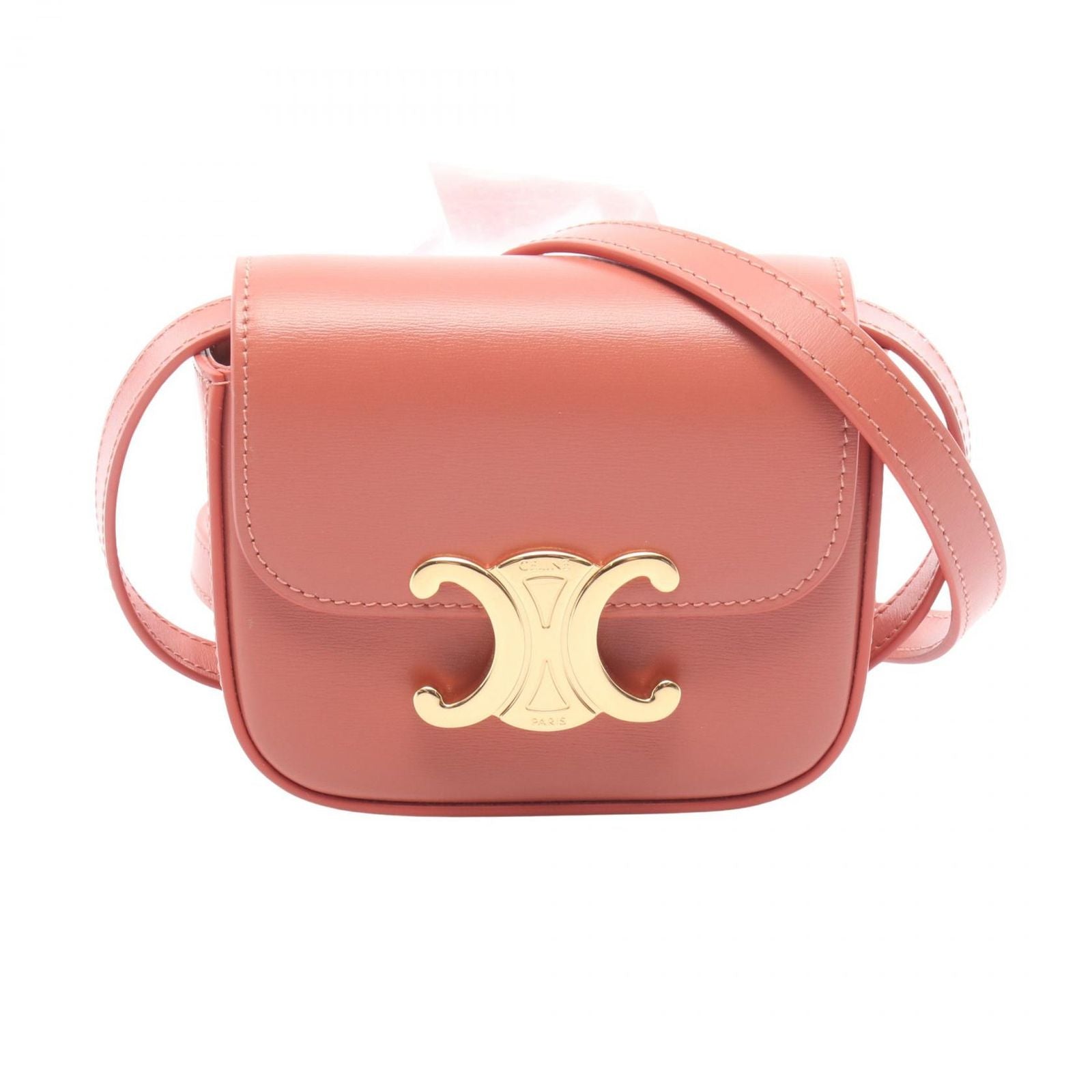 Celine Shoulder Bag Mini Claude Mauve Pink Leather Triomphe
