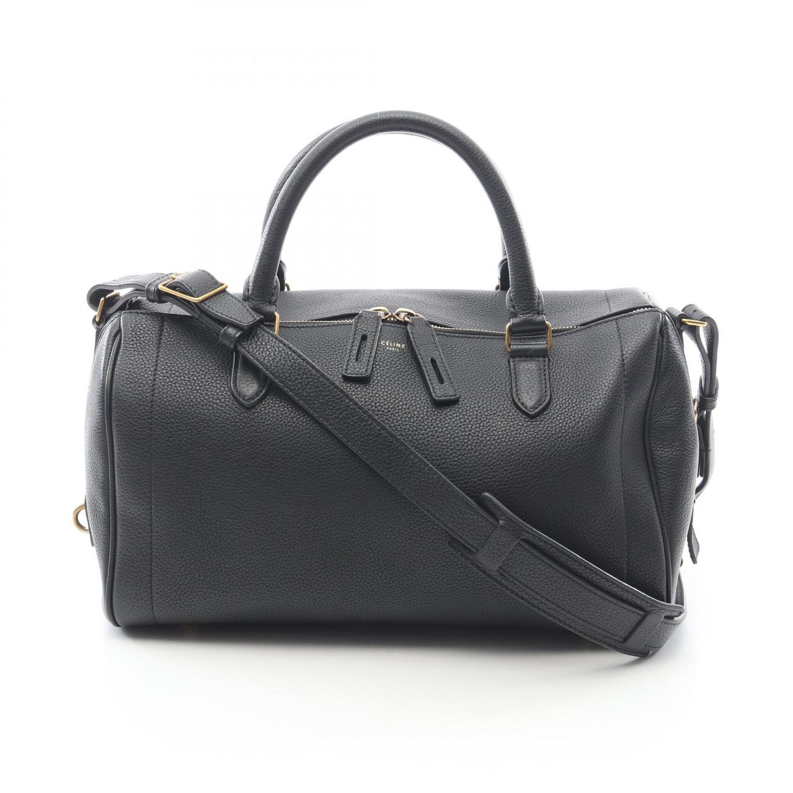 Celine Black Leather 2-Way Boston Bag