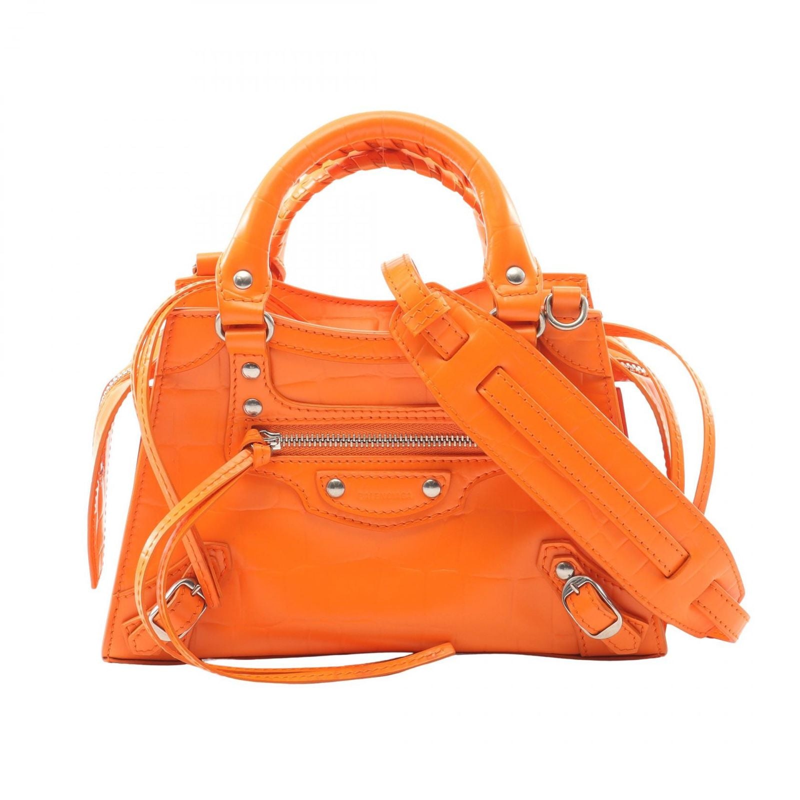 Balenciaga Handbag Neo Class City Mini Neo Classic Mini Orange Leather