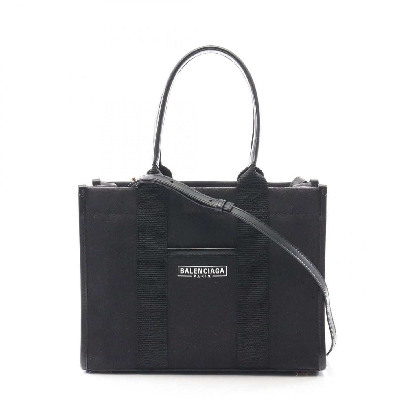 Balenciaga Tote Black Canvas Leather Small