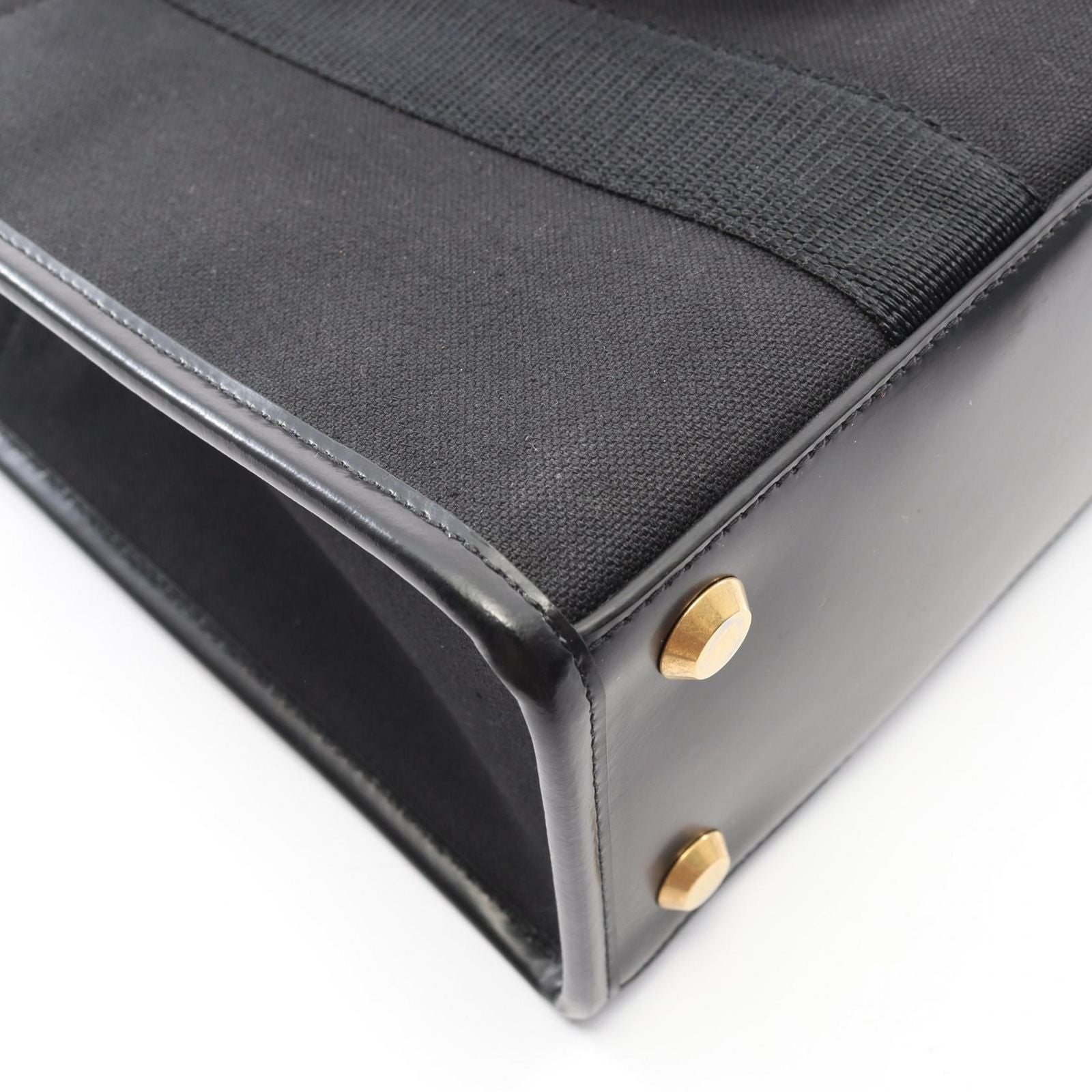 Balenciaga Tote Black Canvas Leather Small — view 5