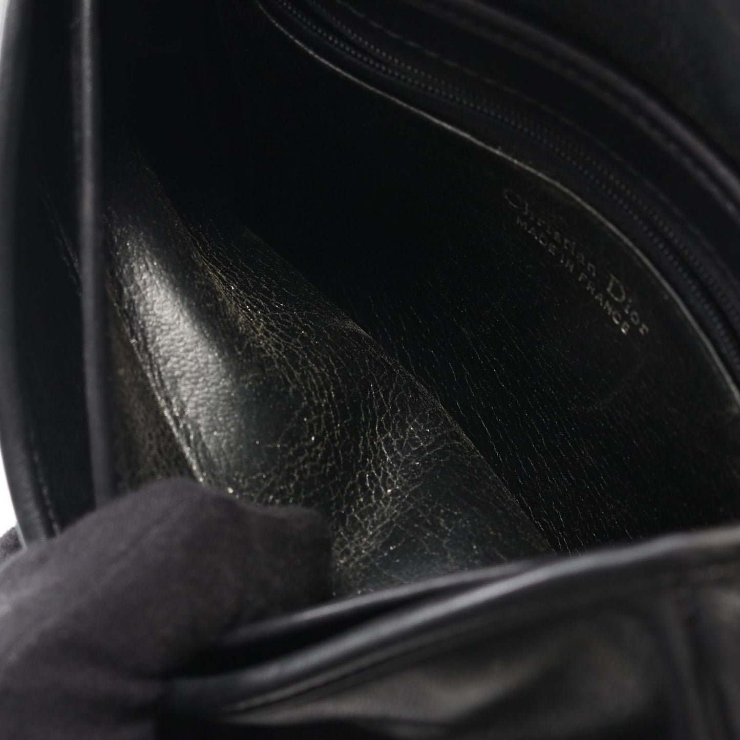 Dior Shoulder Bag Black Leather Vintage — view 5