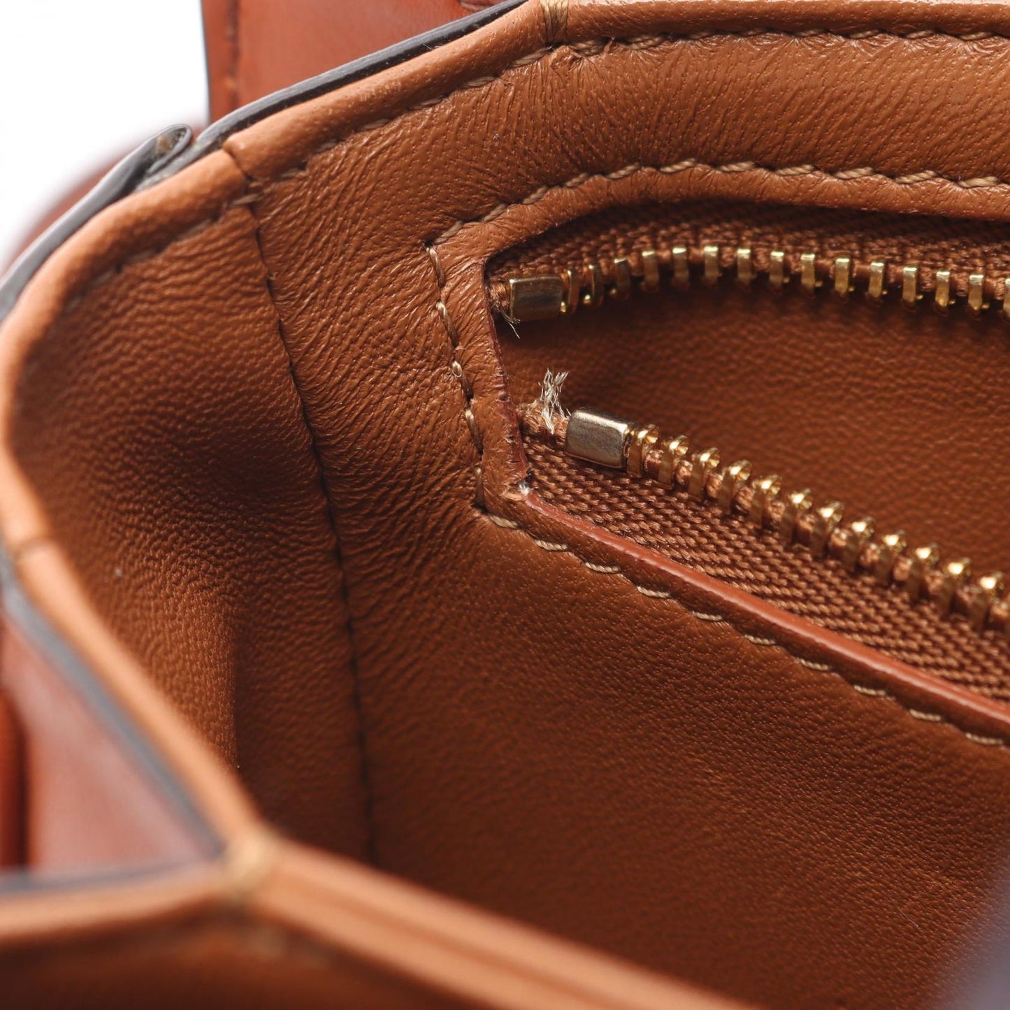 Celine Shoulder Bag Teen Triomphe Natural Brown Canvas Leather — view 5