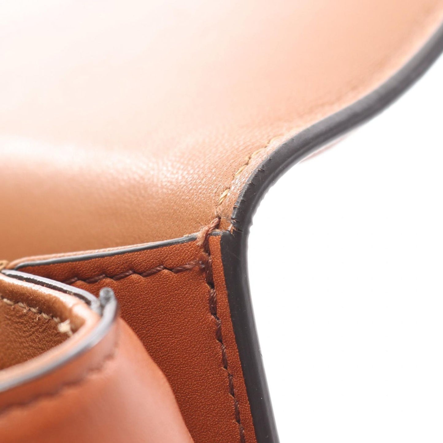 Celine Shoulder Bag Teen Triomphe Natural Brown Canvas Leather — view 9