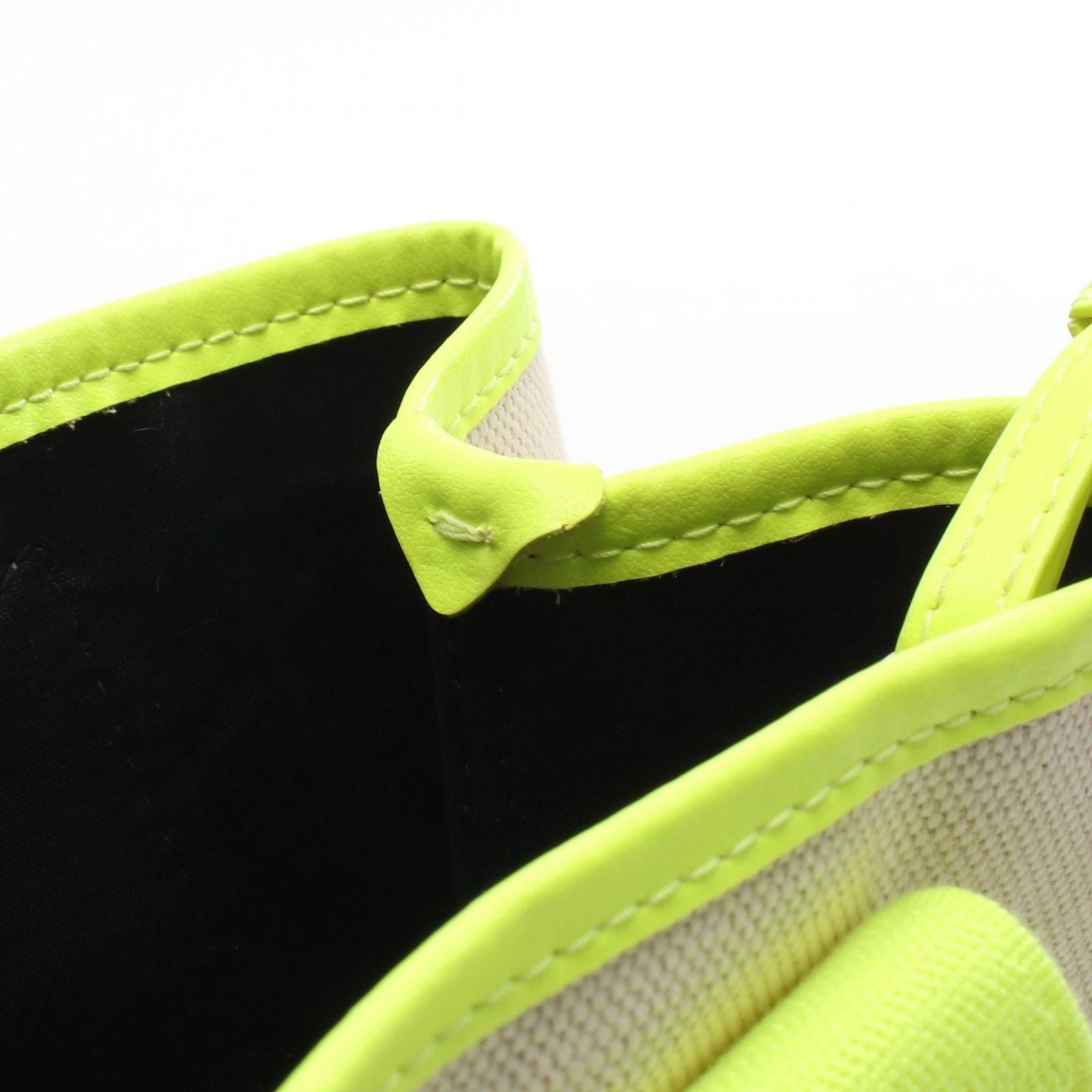 Balenciaga Tote Navy Cabas Neon Yellow Canvas Leather — view 9