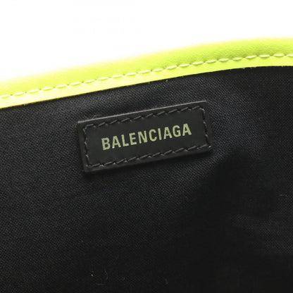 Balenciaga Tote Navy Cabas Neon Yellow Canvas Leather — view 4