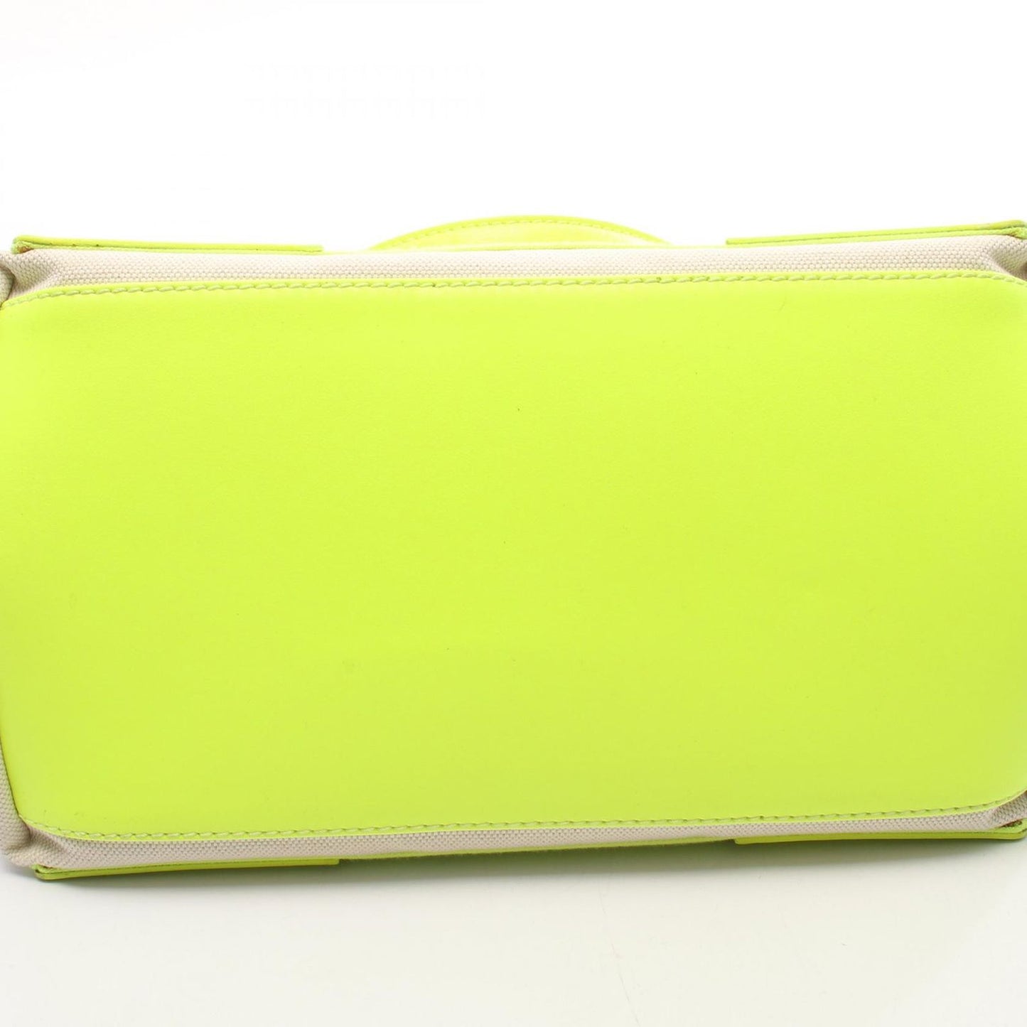 Balenciaga Tote Navy Cabas Neon Yellow Canvas Leather — view 8