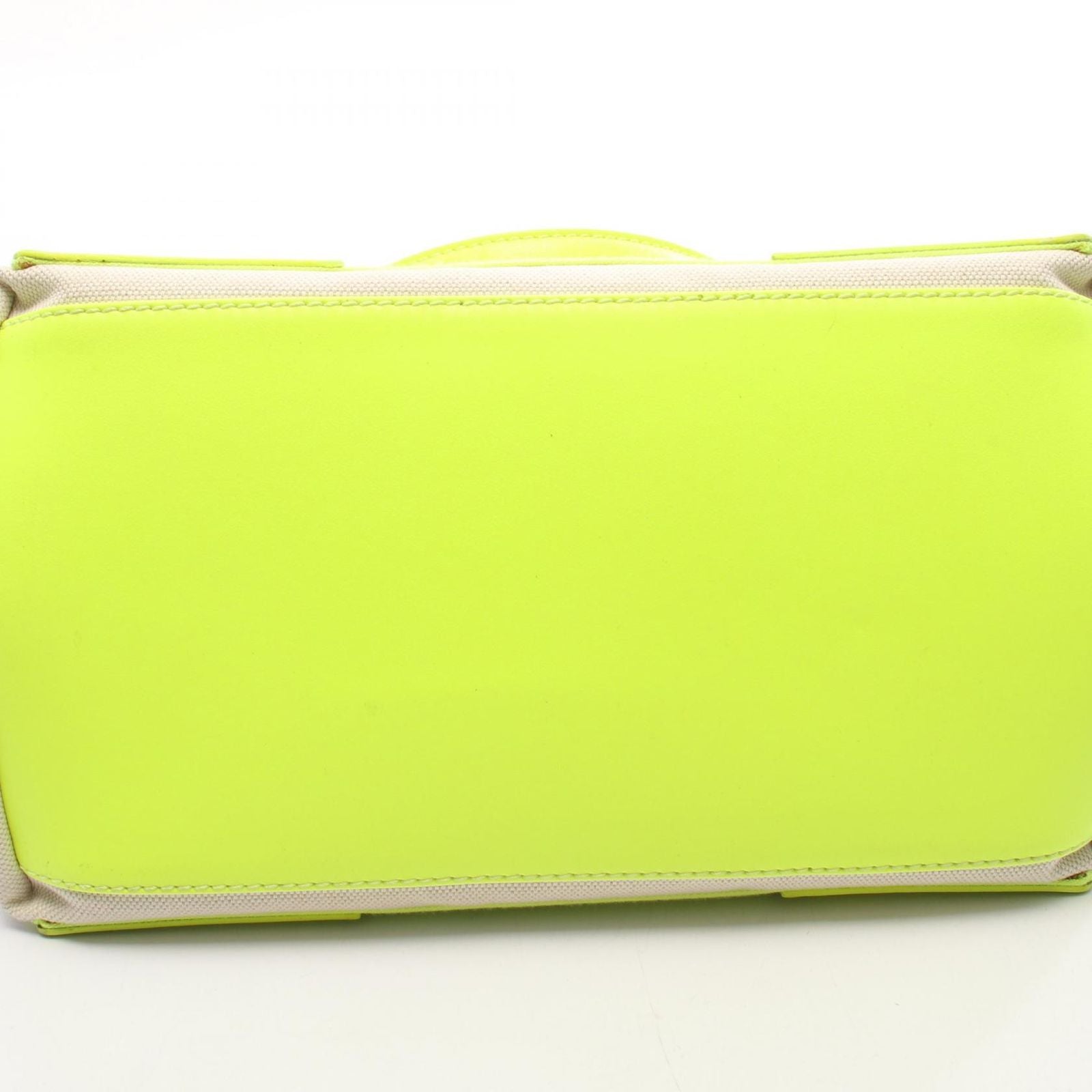 Balenciaga Tote Navy Cabas Neon Yellow Canvas Leather — view 8