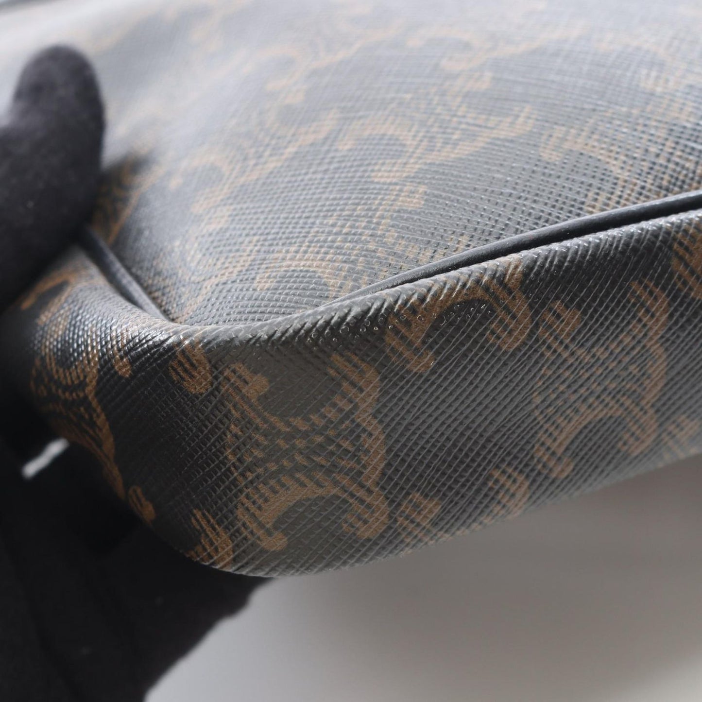 Celine Shoulder Bag Triomphe Black Canvas Leather — view 5