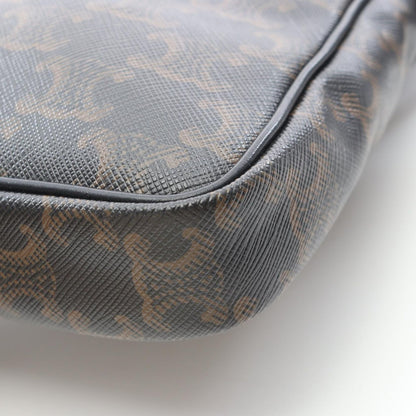 Celine Shoulder Bag Triomphe Black Canvas Leather — view 6