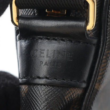 Celine Shoulder Bag Triomphe Black Canvas Leather — view 4