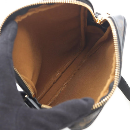 Celine Shoulder Bag Triomphe Black Canvas Leather — view 3