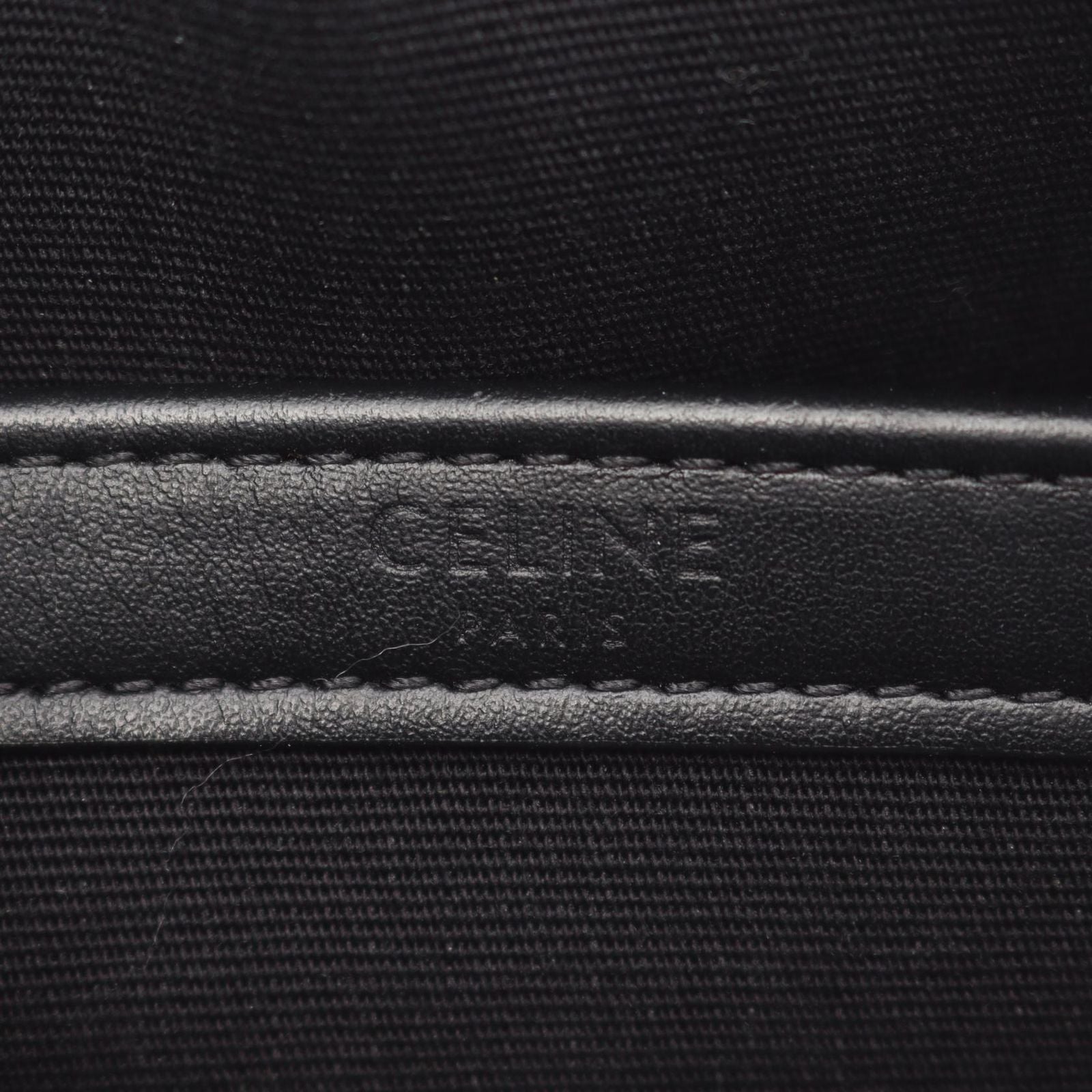 Celine Seri Shoulder Bag Triomphe Black Coating Ting Canvas Leather — view 4