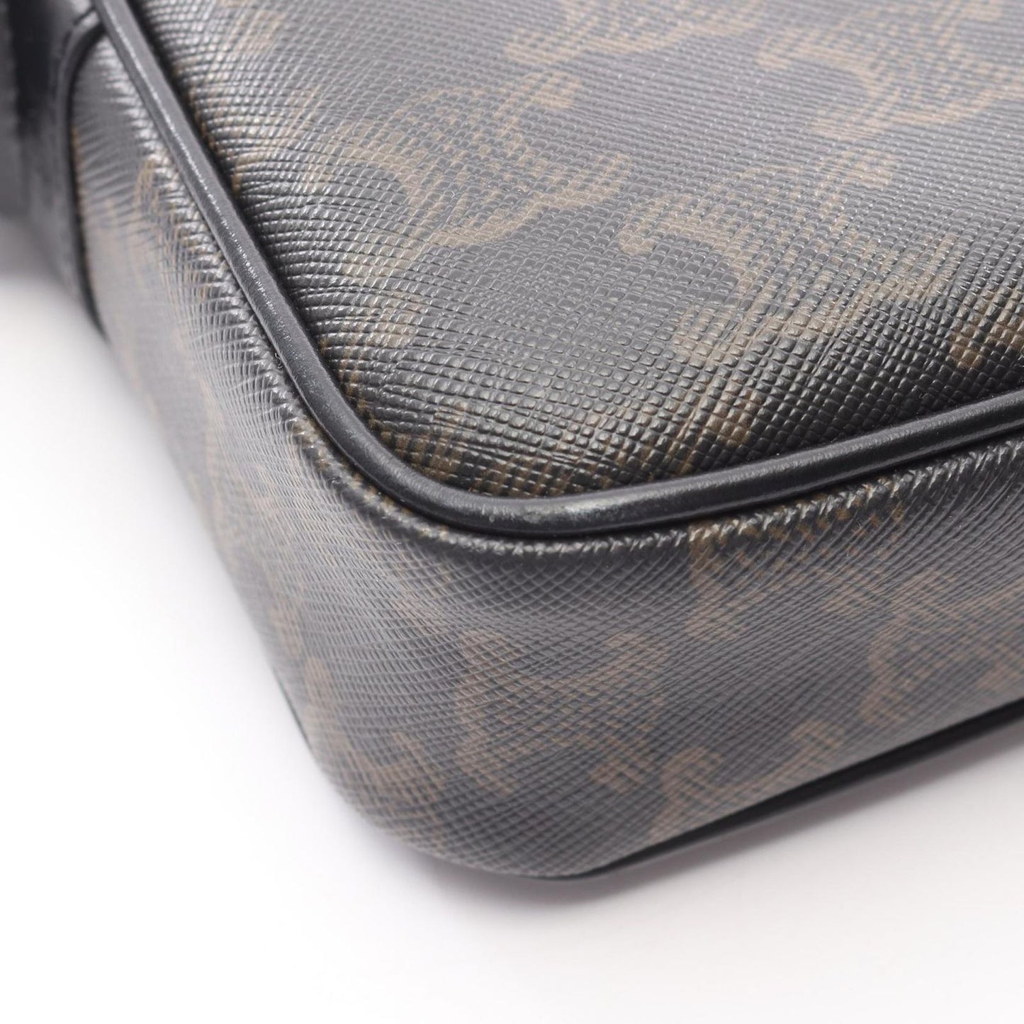 Celine Seri Shoulder Bag Triomphe Black Coating Ting Canvas Leather — view 9