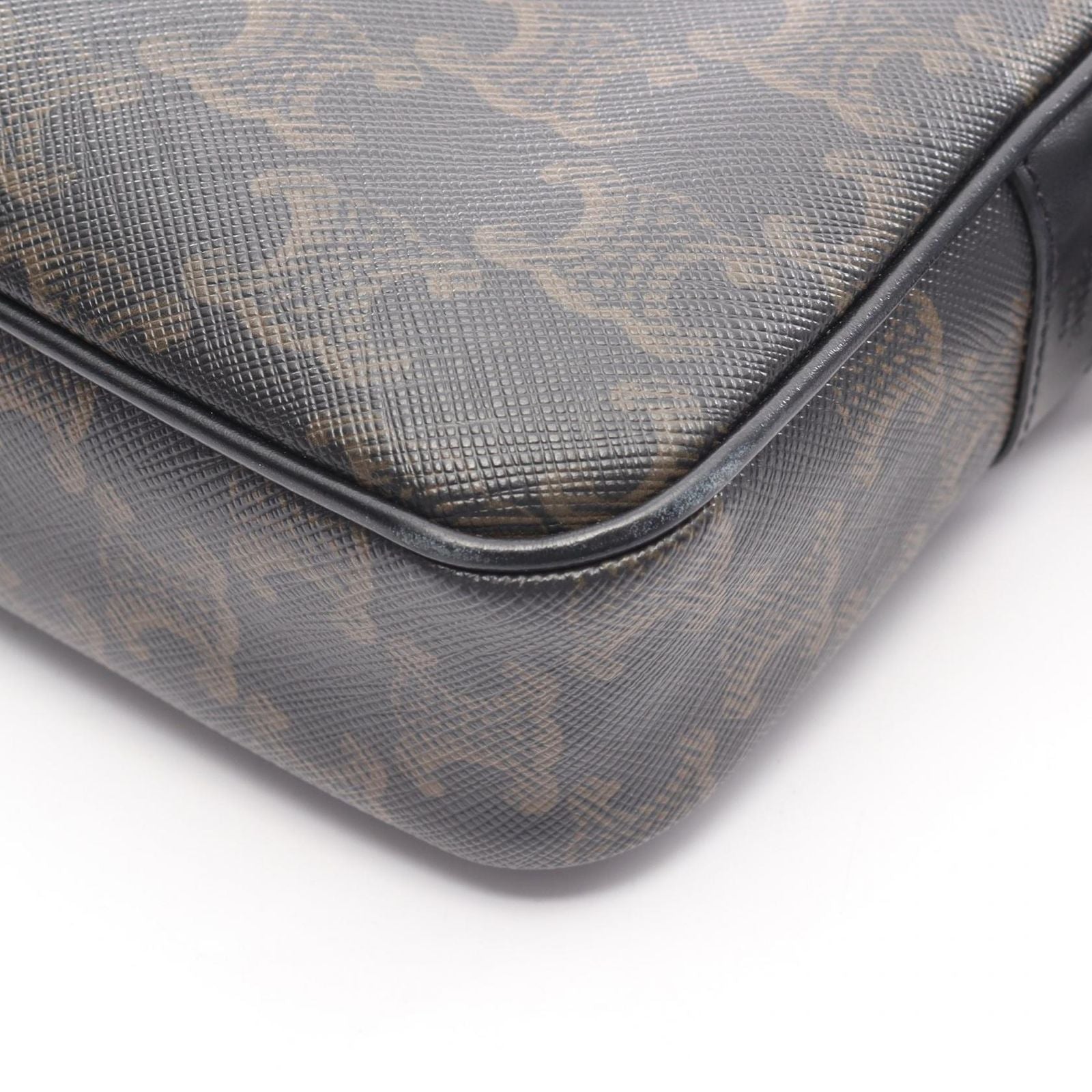 Celine Seri Shoulder Bag Triomphe Black Coating Ting Canvas Leather — view 6