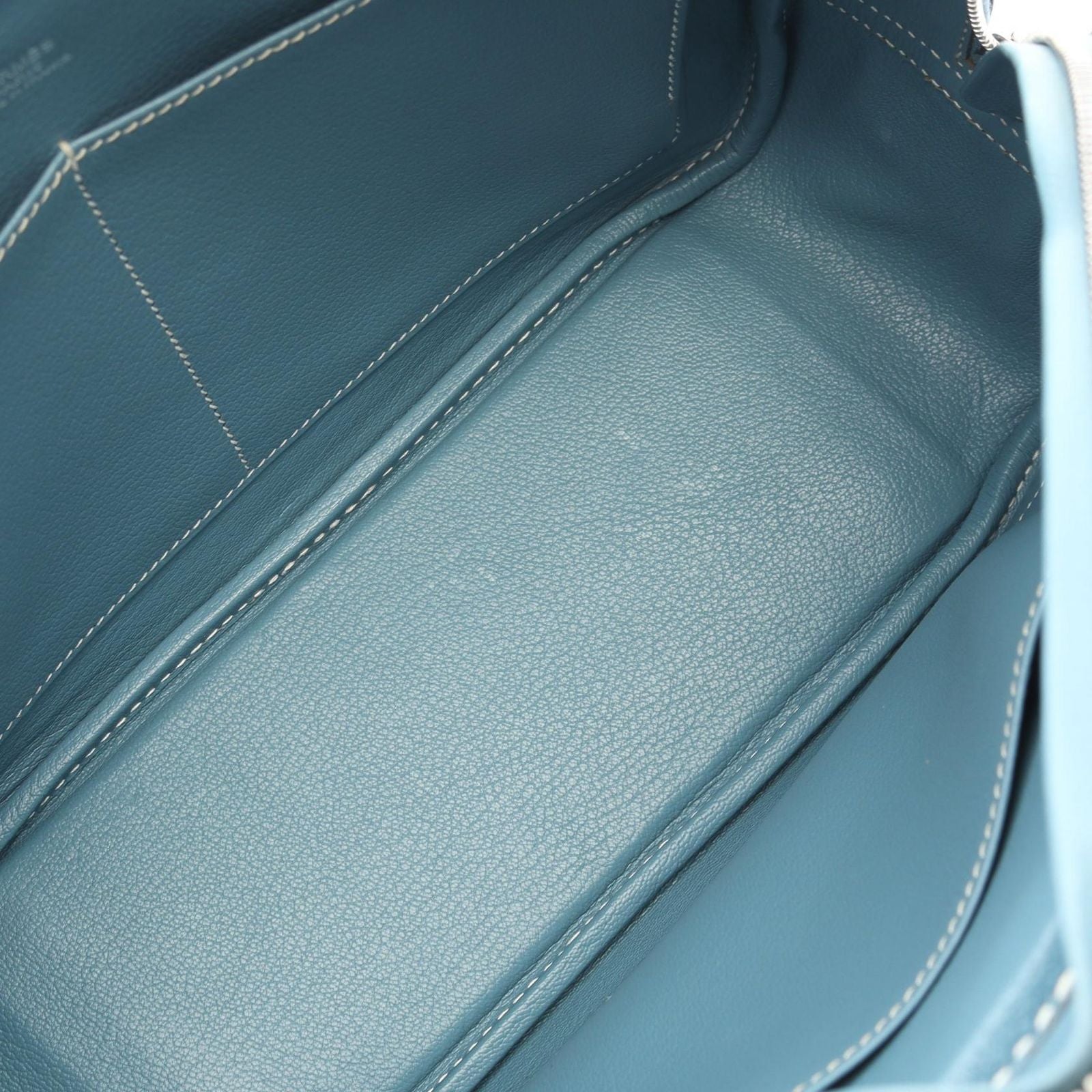 Hermes Handbag Plume 28 Blue Jean Leather Calf — view 7