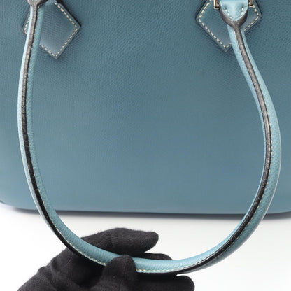 Hermes Handbag Plume 28 Blue Jean Leather Calf — view 9