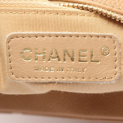 Chanel Shoulder Bag CC Logo Beige Caviar Leather Quilted CC Chang — view 4