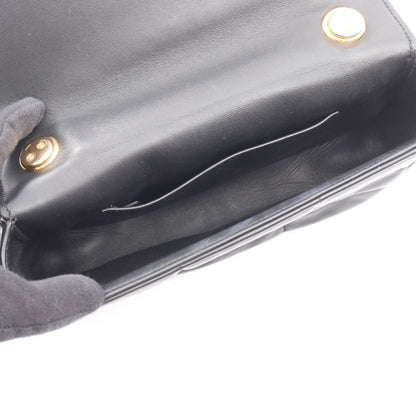 Celine Shoulder Bag Matelasse Monochrome Black Leather Chain — view 3