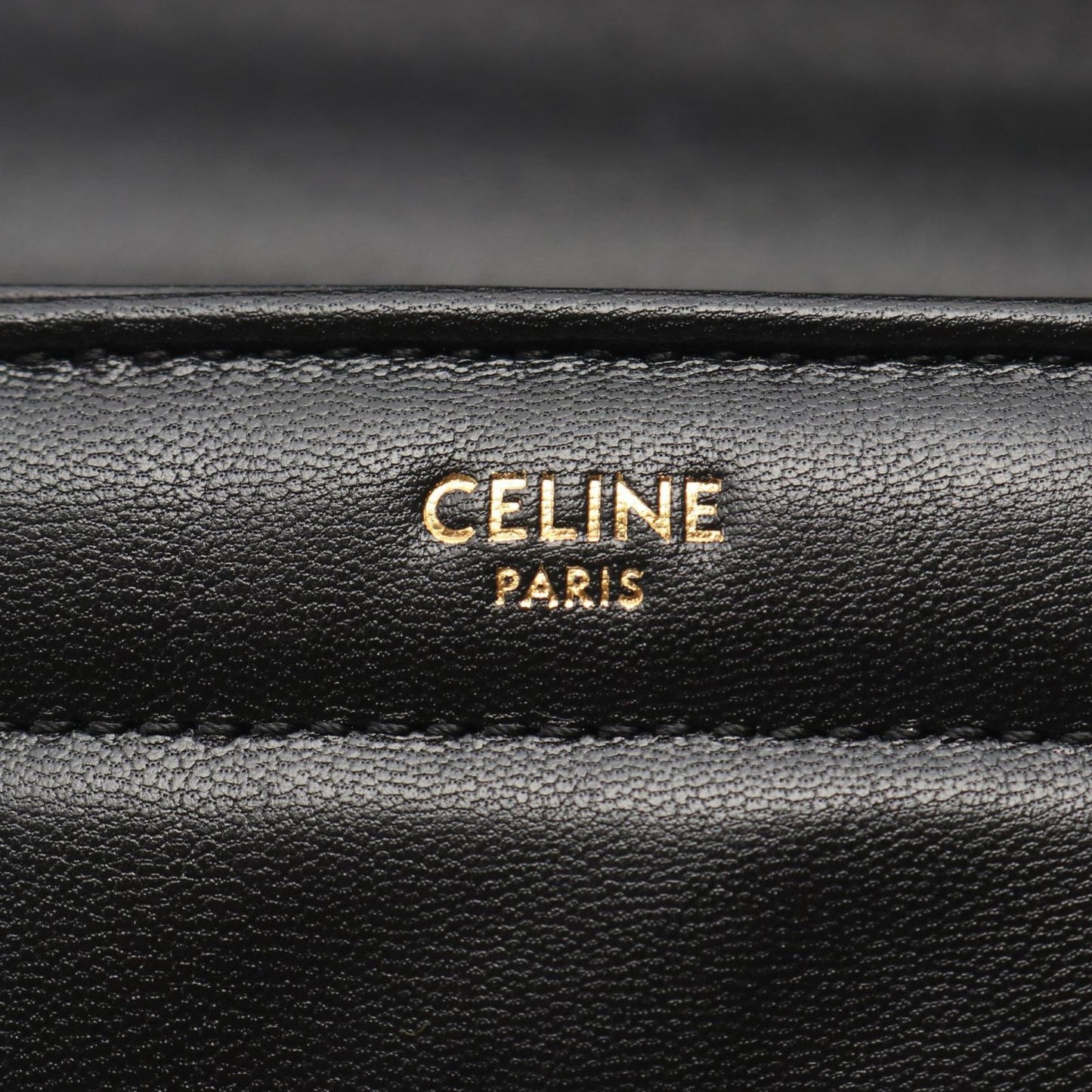 Celine Shoulder Bag Matelasse Monochrome Black Leather Chain — view 4