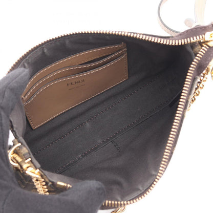 Fendi Handbag Baguette Pouch Zucca Black Brown Canvas Leather Slim Clutch — view 3