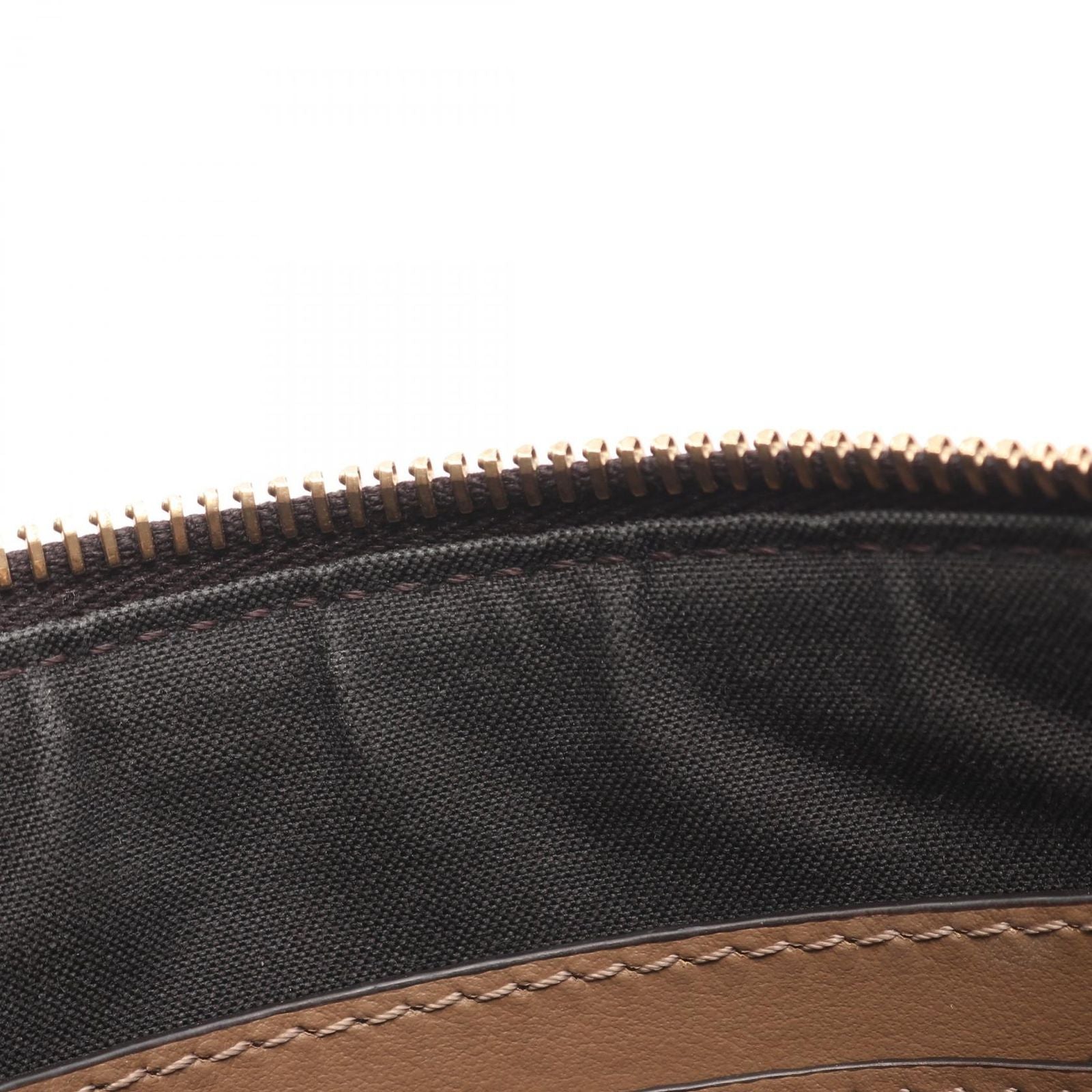 Fendi Handbag Baguette Pouch Zucca Black Brown Canvas Leather Slim Clutch — view 5
