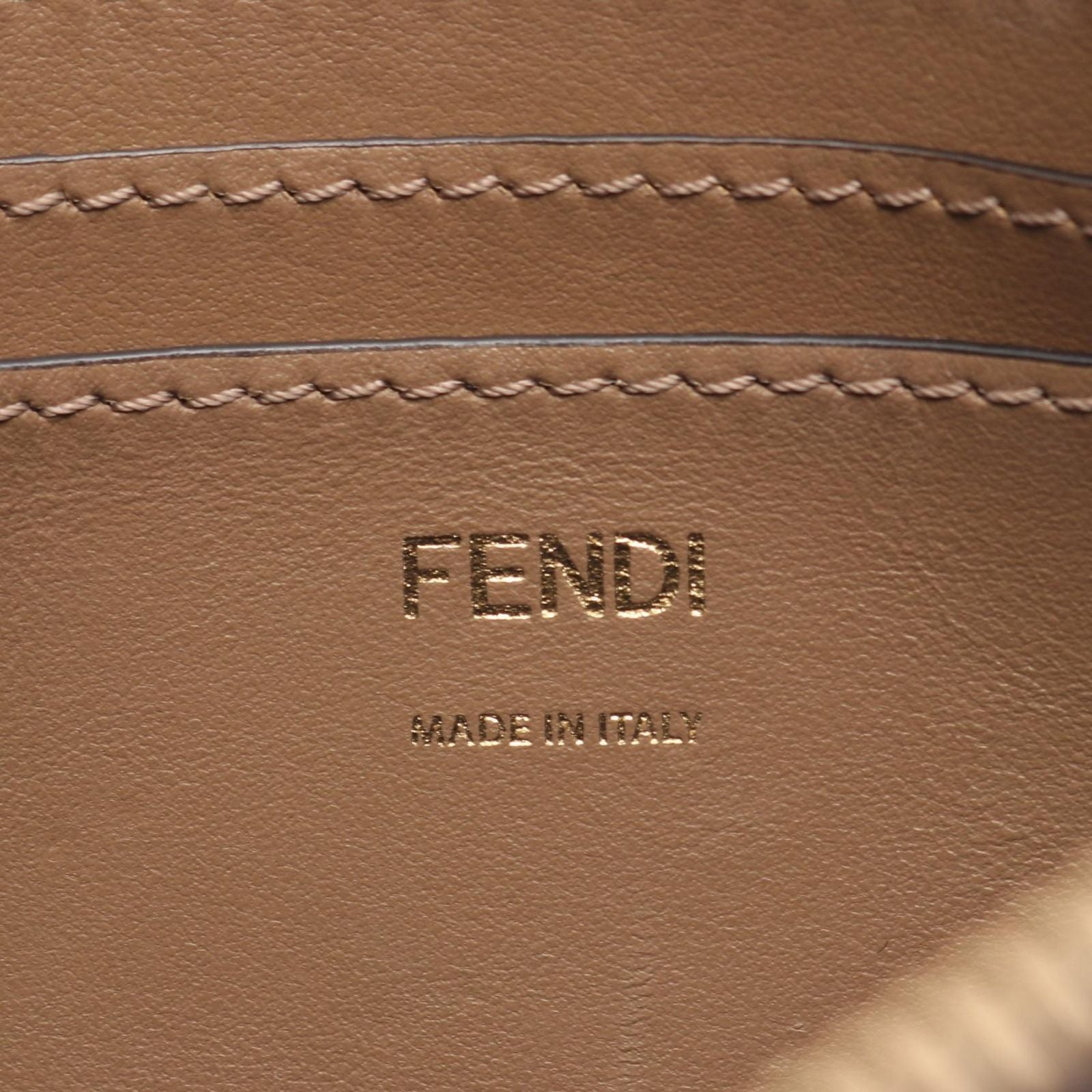 Fendi Handbag Baguette Pouch Zucca Black Brown Canvas Leather Slim Clutch — view 4