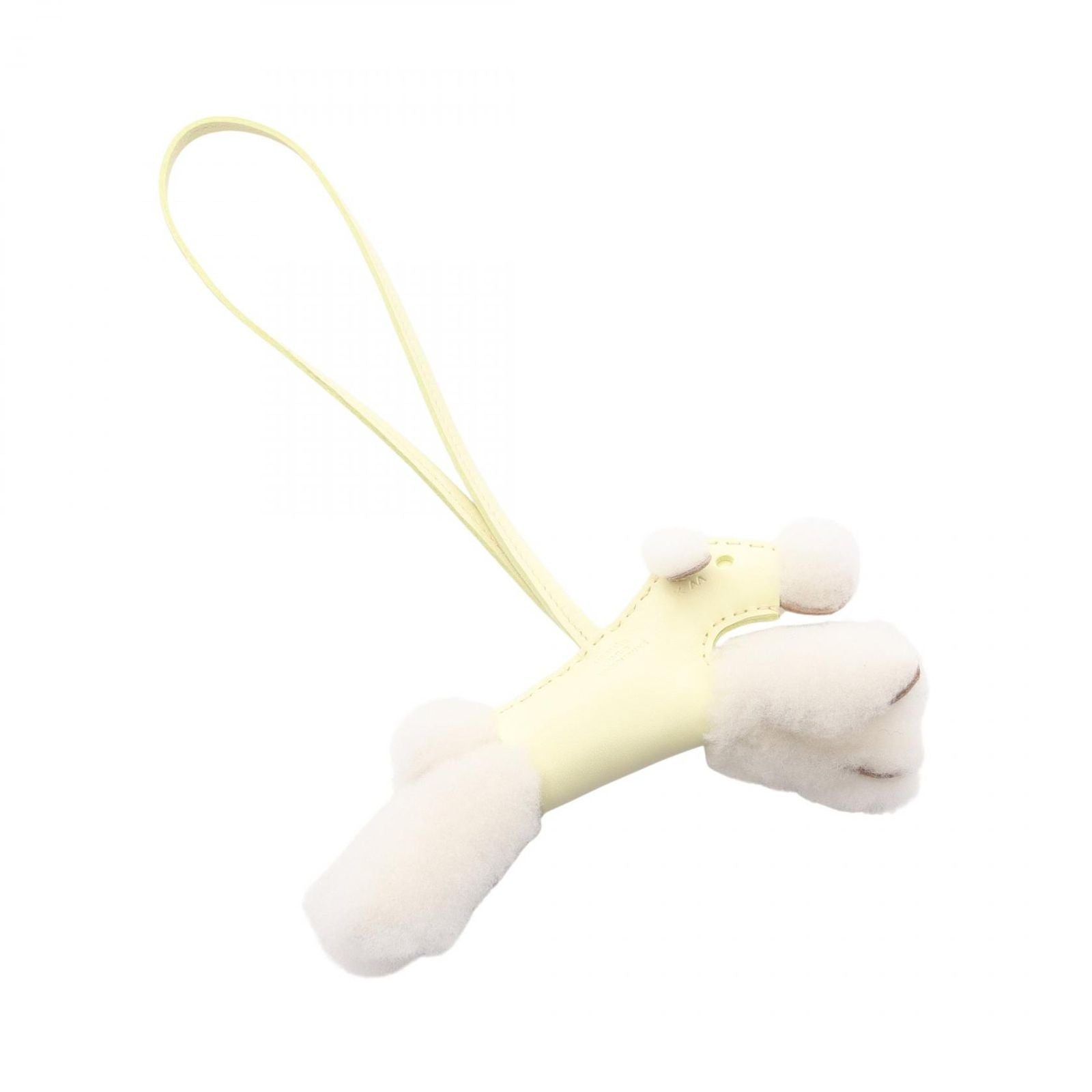 Hermes Charm Buddy Jaune Poussin Shearling Keychain — view 2