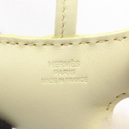 Hermes Charm Buddy Jaune Poussin Shearling Keychain — view 3