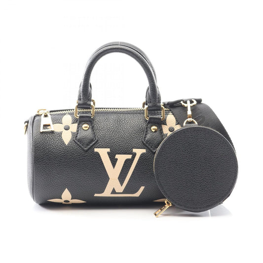 Louis Vuitton Handbag Papillon BB Bicolor Black Beige Leather