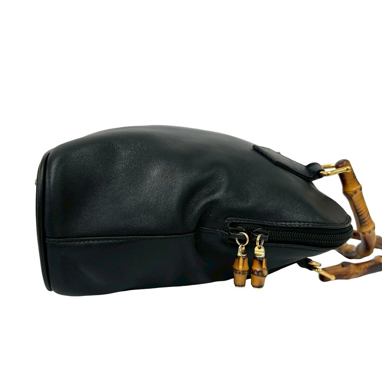 Gucci Vintage Bamb Leather 2-Way Shoulder Bag Black — view 6