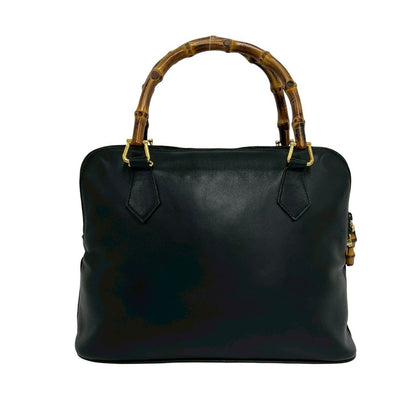Gucci Vintage Bamb Leather 2-Way Shoulder Bag Black — view 3