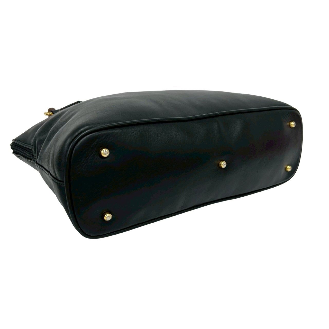 Gucci Vintage Bamb Leather 2-Way Shoulder Bag Black — view 7