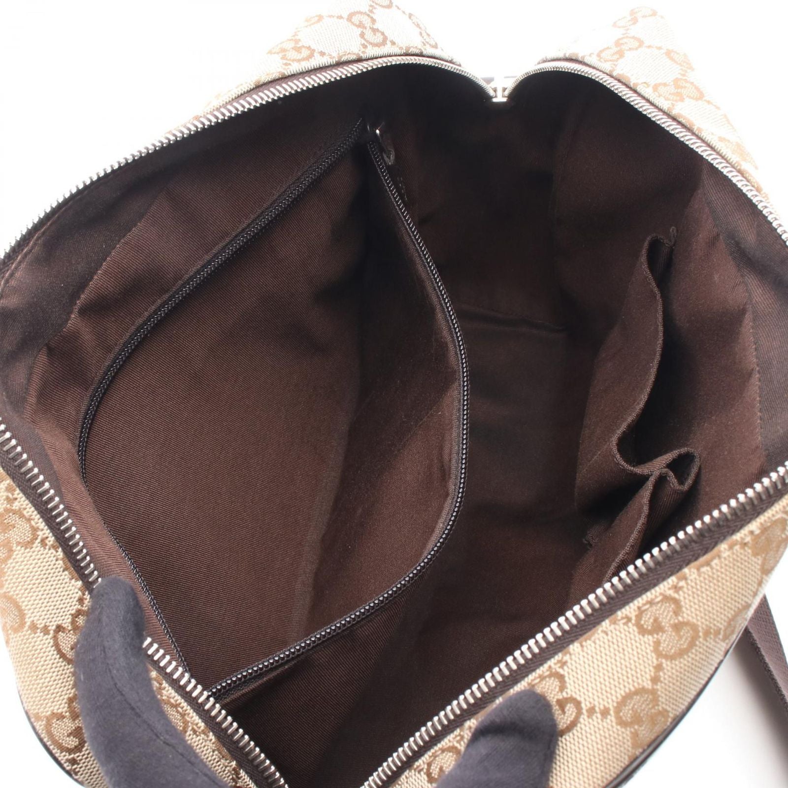 Gucci Shoulder Bag GG Canvas Beige Dark Brown — view 3