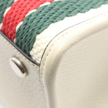 Gucci Tote Interlocking Small Off White Brown Canvas Leather 2-Way Handbag — view 5