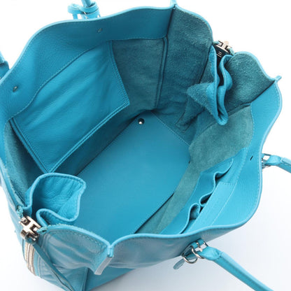 Balenciaga Tote Paper Turquoise Blue Leather — view 3