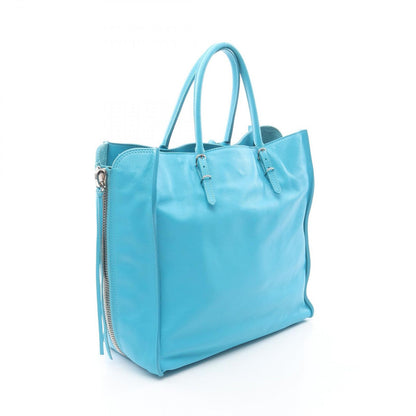 Balenciaga Tote Paper Turquoise Blue Leather — view 2