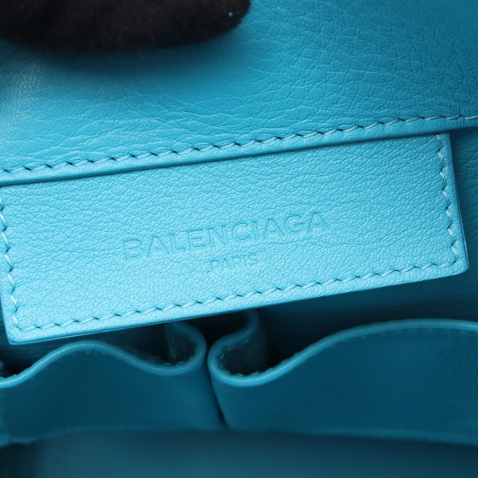 Balenciaga Tote Paper Turquoise Blue Leather — view 4