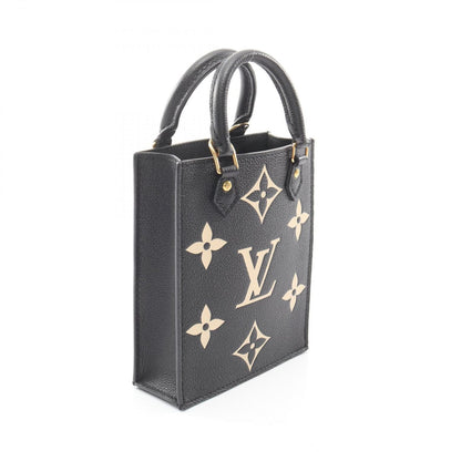 Louis Vuitton Handbag Petite Sac Plat Bicolor Black Beige Leather — view 2