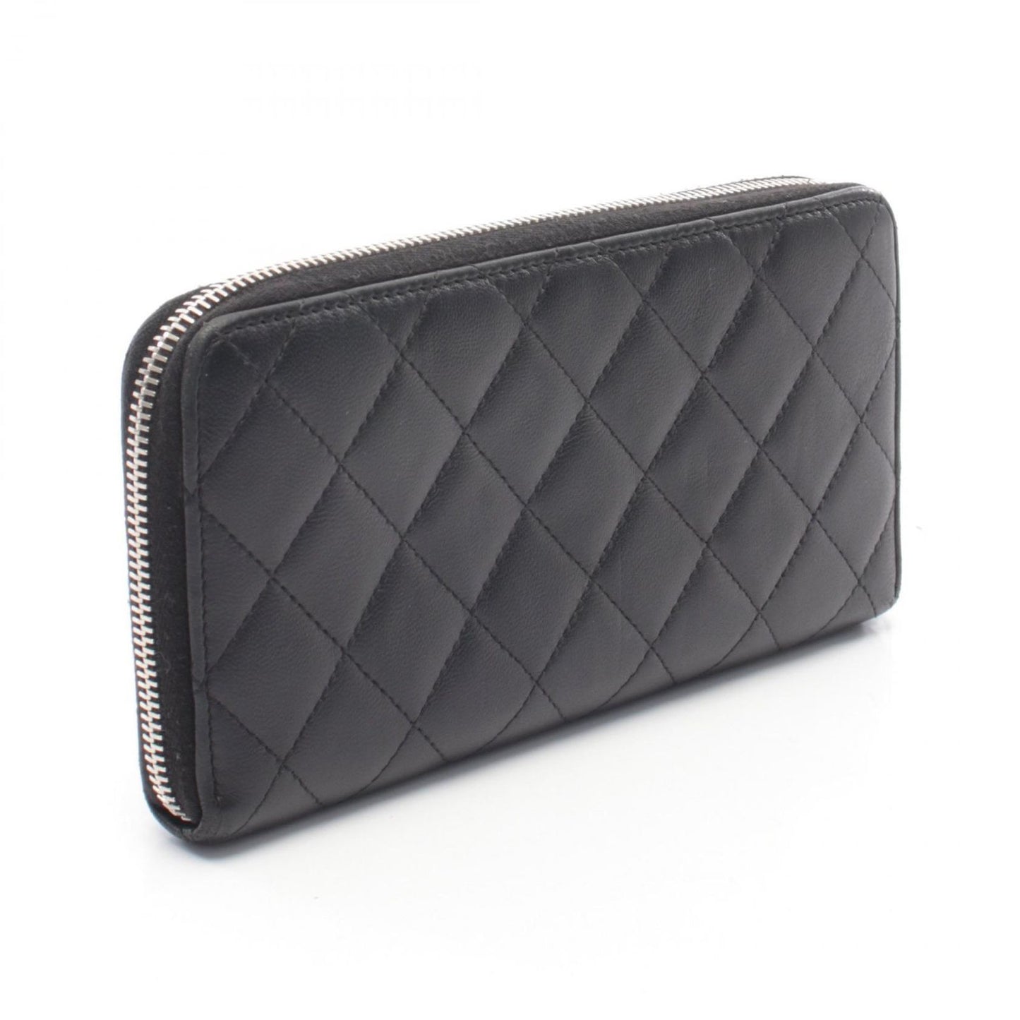 Chanel Round Wallet Quilted Black Lambskin — view 2