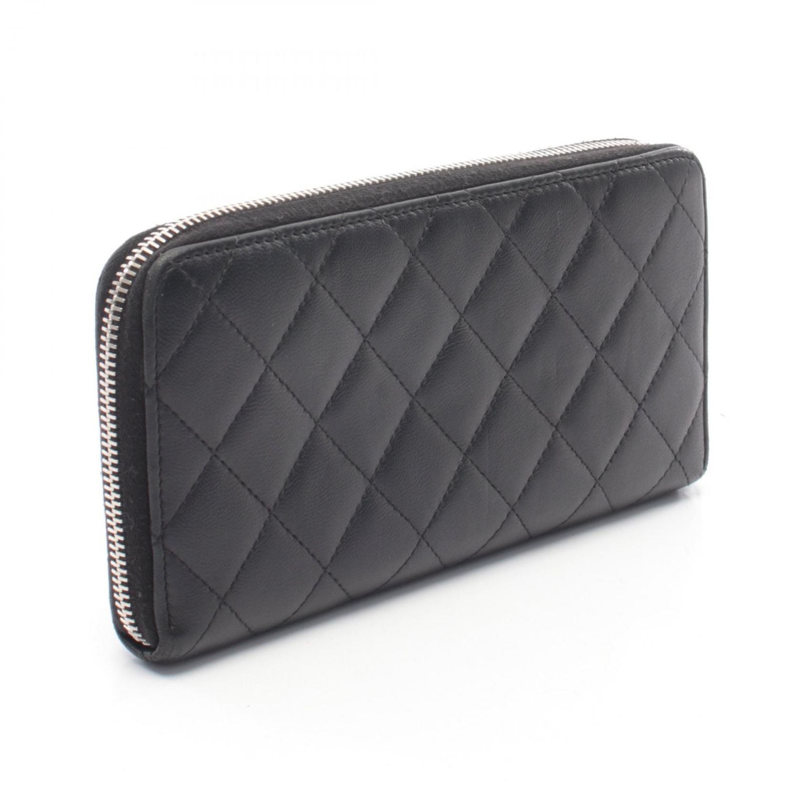Chanel Round Wallet Quilted Black Lambskin — view 2
