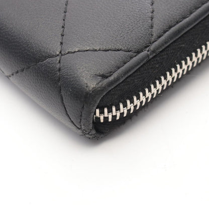 Chanel Round Wallet Quilted Black Lambskin — view 7