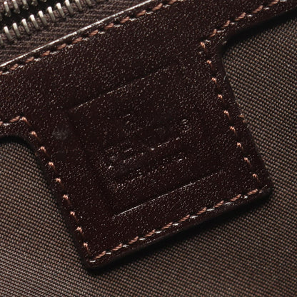 Fendi Shoulder Bag Zucca Black Brown Nylon Leather — view 4