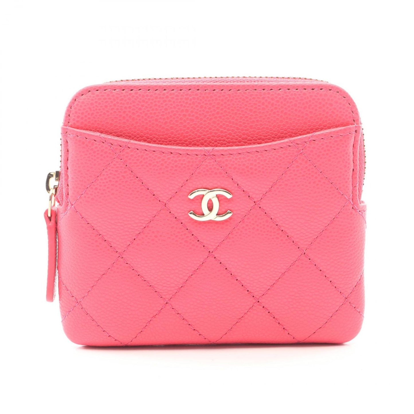 Chanel Coin Case Quilted Shocking Pink Leather