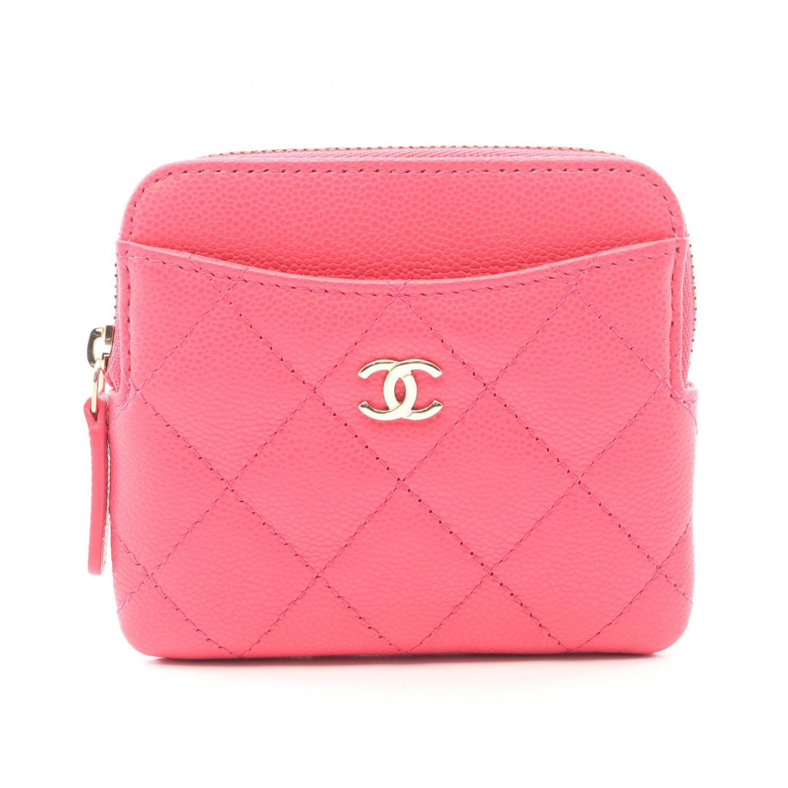 Chanel Coin Case Quilted Shocking Pink Leather