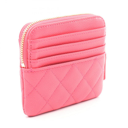 Chanel Coin Case Quilted Shocking Pink Leather — view 2
