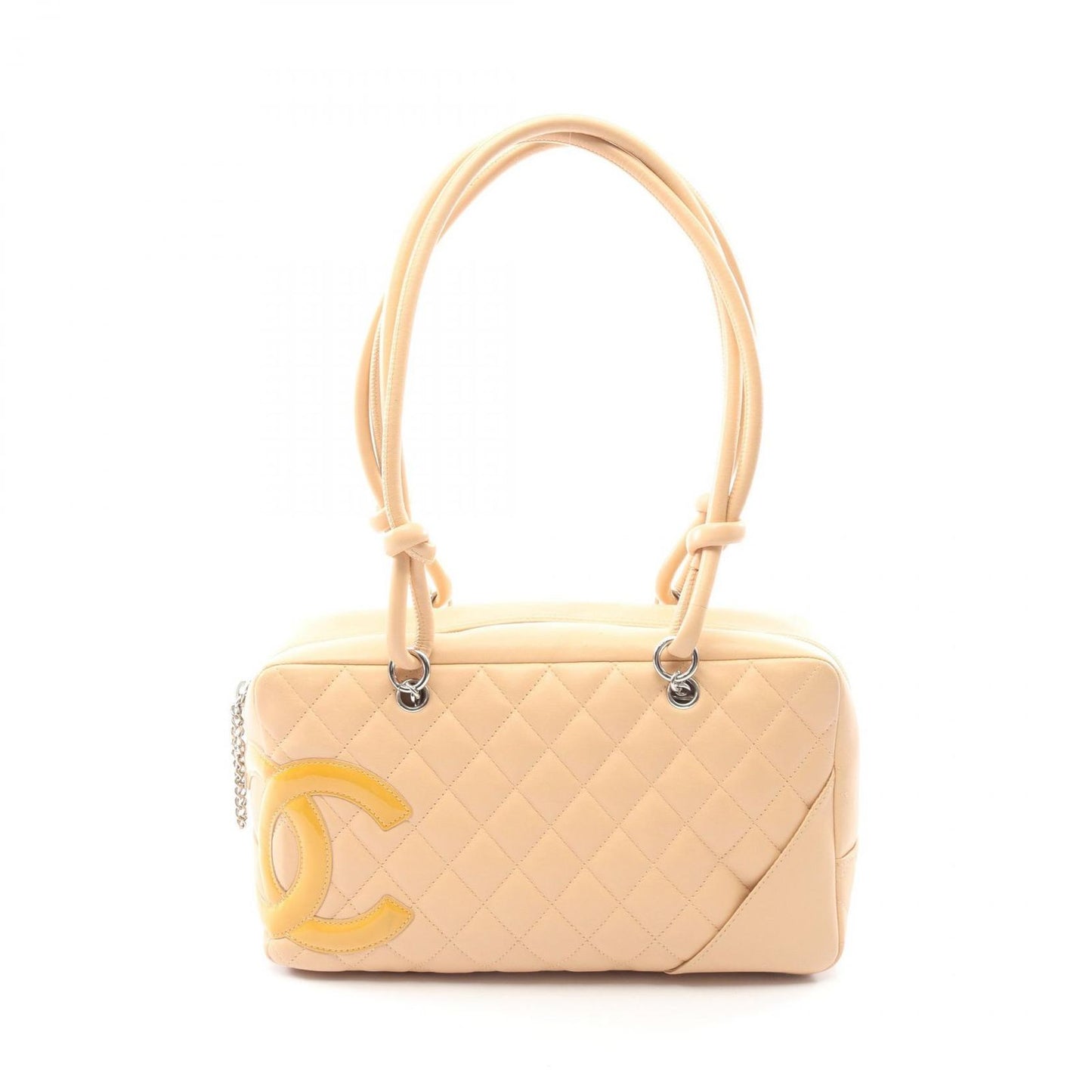 Chanel Shoulder Bag Cambon Line Beige Leather Patent